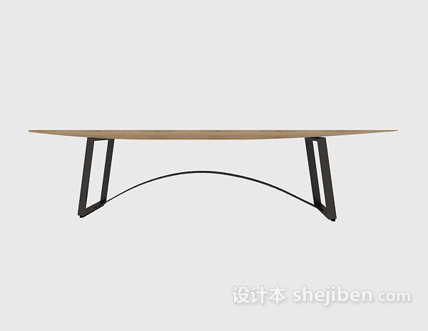 现代风格灰色长凳3d模型下载