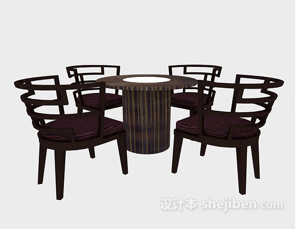 时尚休闲桌椅3d模型下载