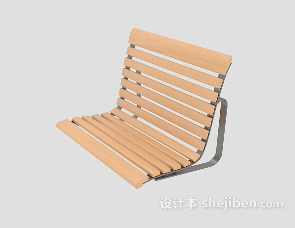 休闲木椅3d模型下载