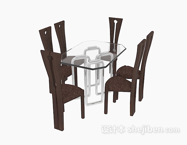 欧式个性桌椅组合3d模型下载