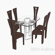 欧式个性桌椅组合3d模型下载