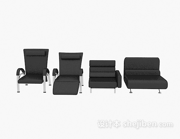 现代风格皮质办公椅3d模型下载