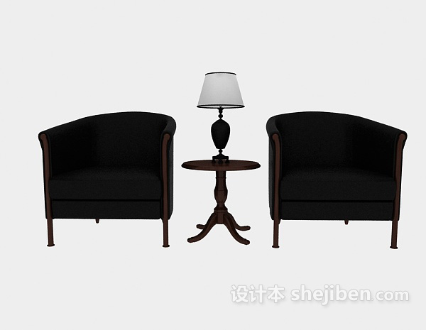 现代风格扶手沙发椅3d模型下载
