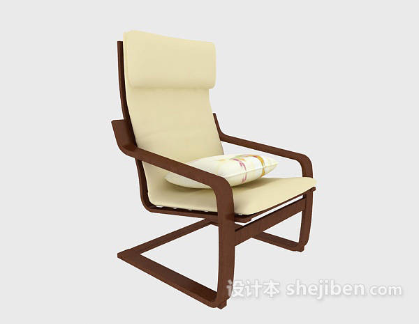中式休闲躺椅3d模型下载