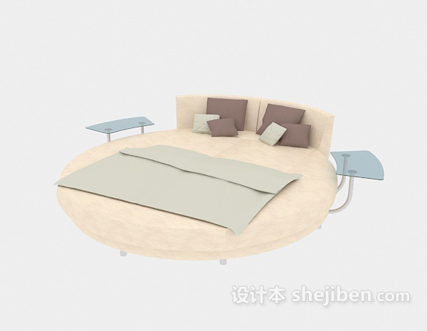 现代风格现代时尚圆形床3d模型下载