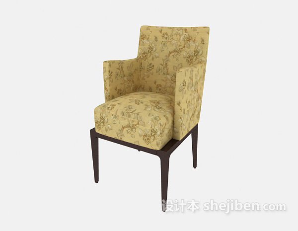 美式风格实木餐椅3d模型下载
