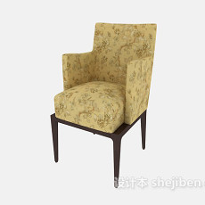 美式风格实木餐椅3d模型下载