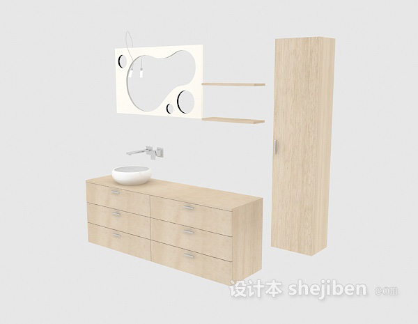 家居实木浴柜3d模型下载