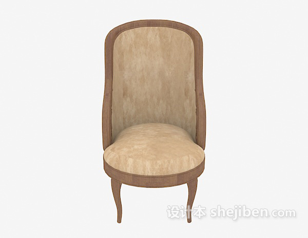 现代风格个性实木沙发椅3d模型下载