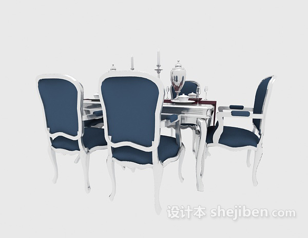 地中海风格地中海风格餐桌椅3d模型下载