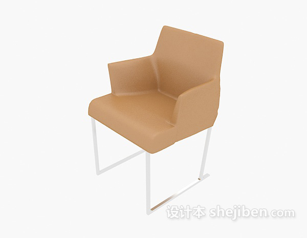 现代实木扶手椅3d模型下载