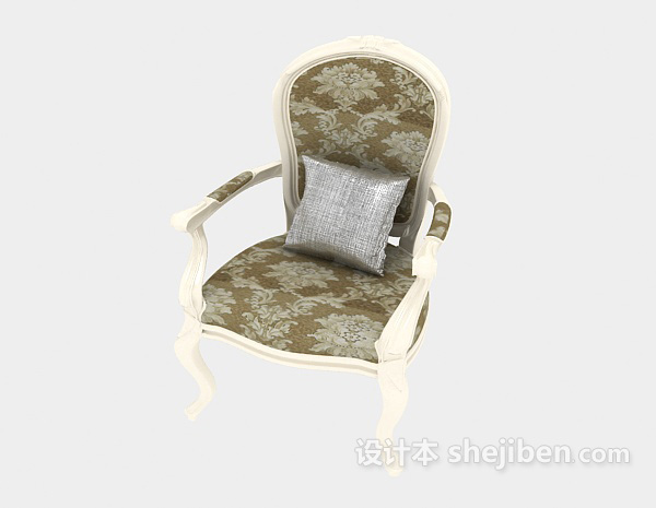 免费白色精致餐椅3d模型下载