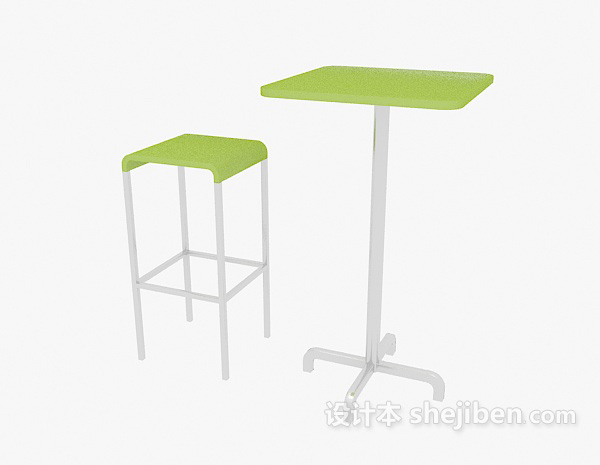 免费单人休闲桌椅组合3d模型下载