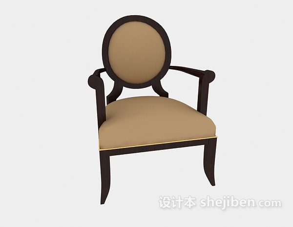 免费美式家居扶手餐椅3d模型下载