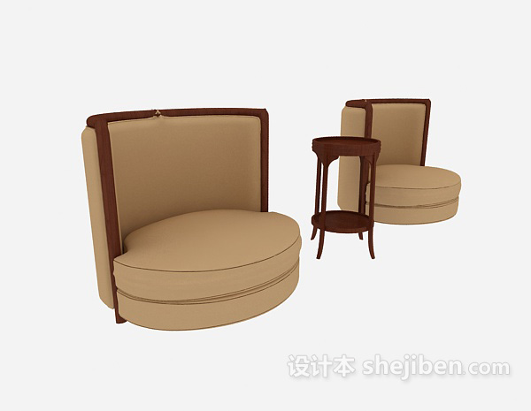 美式简约沙发3d模型下载