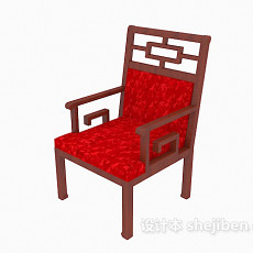 中式家居扶手椅3d模型下载