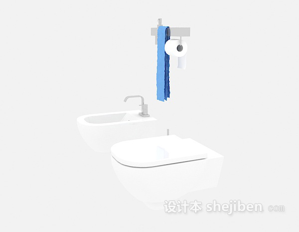 卫生间坐便器、卫浴小件3d模型下载