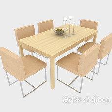 田园清新餐桌椅3d模型下载