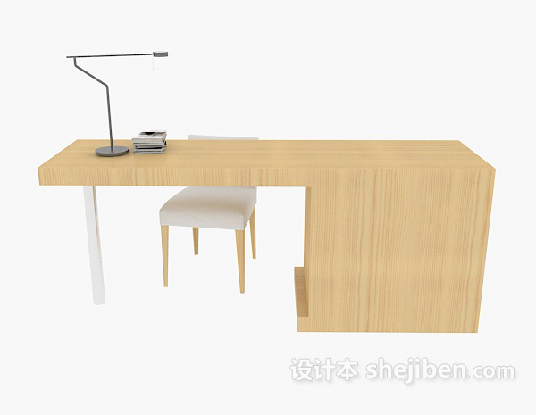 现代风格简约个人书桌3d模型下载