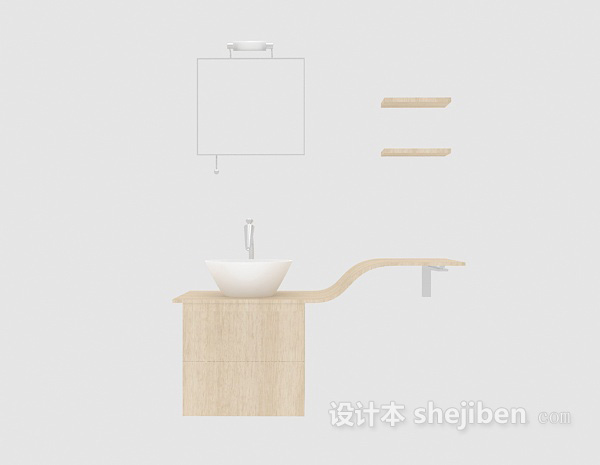 现代风格现代简约浴柜3d模型下载