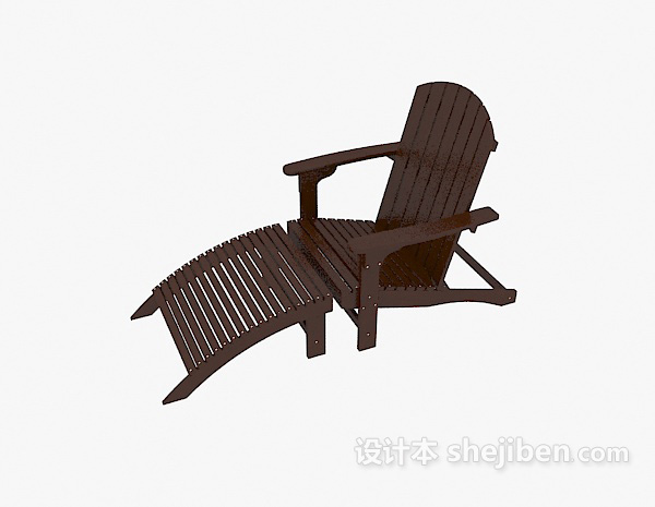 实木休闲躺椅3d模型下载