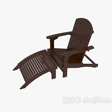 实木休闲躺椅3d模型下载