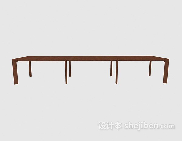 现代风格公园实木长凳3d模型下载