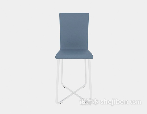 现代风格蓝色靠背休闲椅3d模型下载