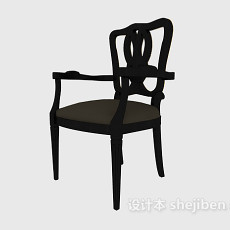 美式实木家居椅3d模型下载
