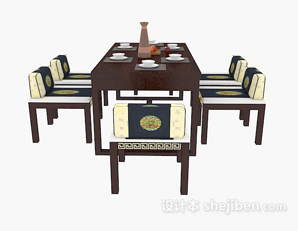 中式实木餐桌