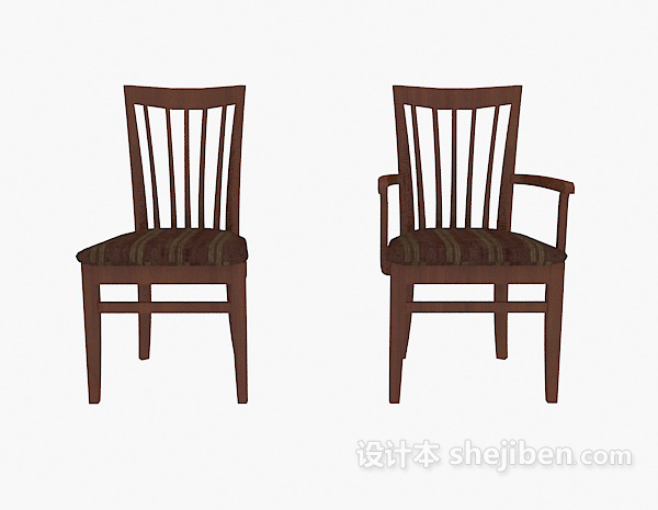 现代风格现代风格木椅3d模型下载