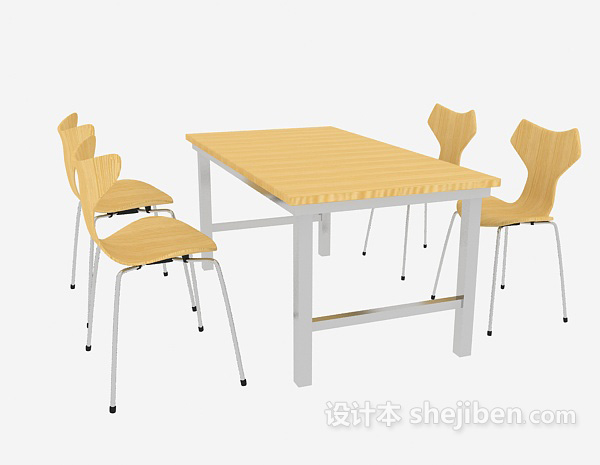 现代风格现代家庭简约桌椅3d模型下载