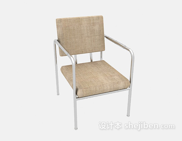 免费简约扶手休闲椅3d模型下载
