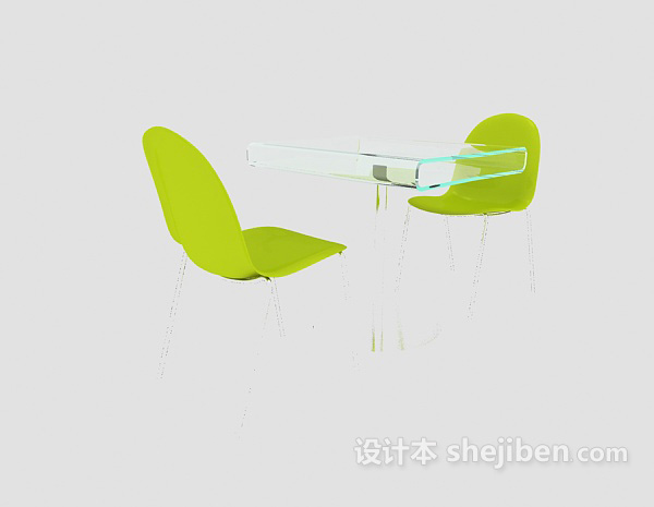 绿色休闲桌椅组合
