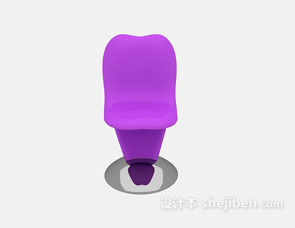 现代风格紫色梳妆椅3d模型下载