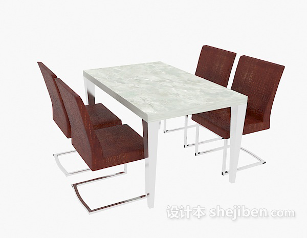 休闲木质桌椅3d模型下载