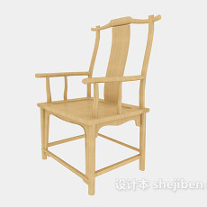 新中式实木家居椅3d模型下载