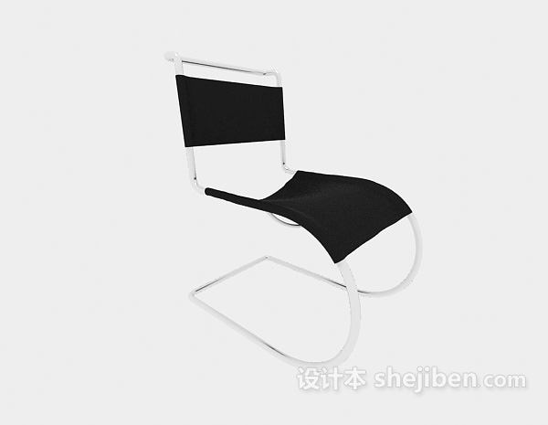 简约黑色休闲椅3d模型下载