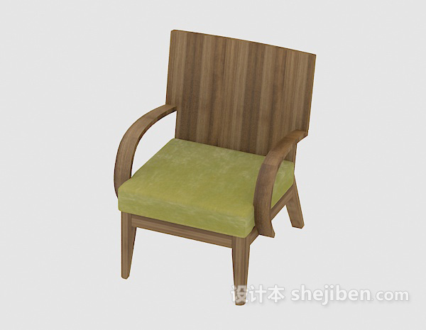 田园风格田园风格简约休闲椅3d模型下载