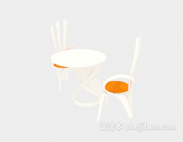 简约创意桌椅3d模型下载