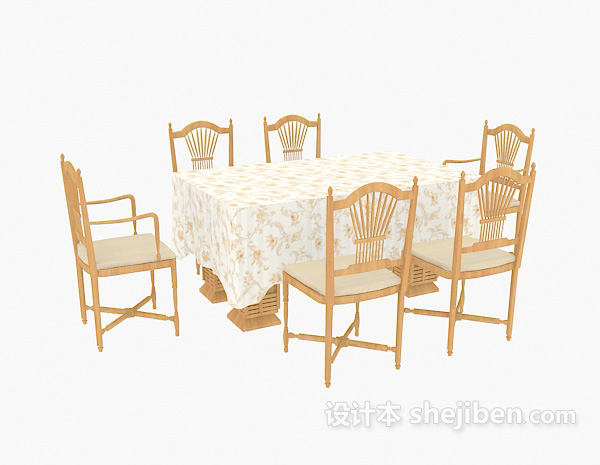 地中海风格地中海家具桌椅3d模型下载