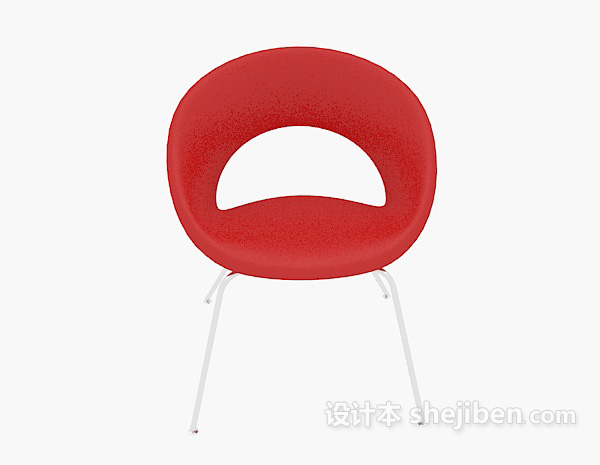 现代风格现代红色休闲椅3d模型下载