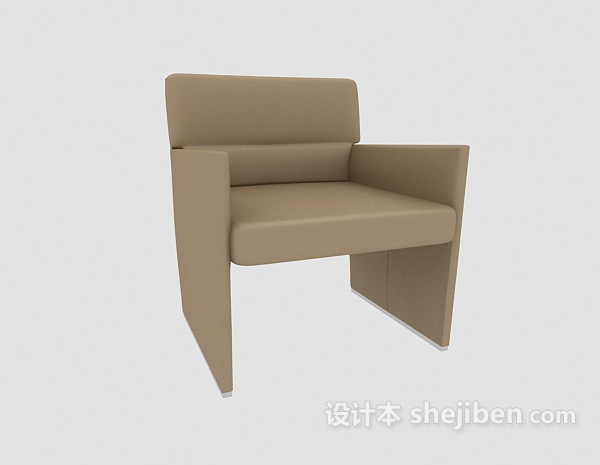 免费灰色沙发休闲椅3d模型下载