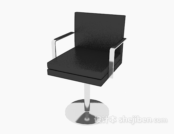 免费黑色金属办公椅3d模型下载