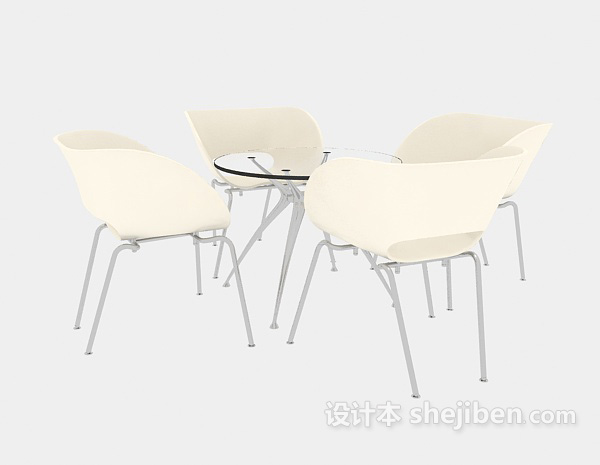 现代风格简约休闲桌椅组合3d模型下载