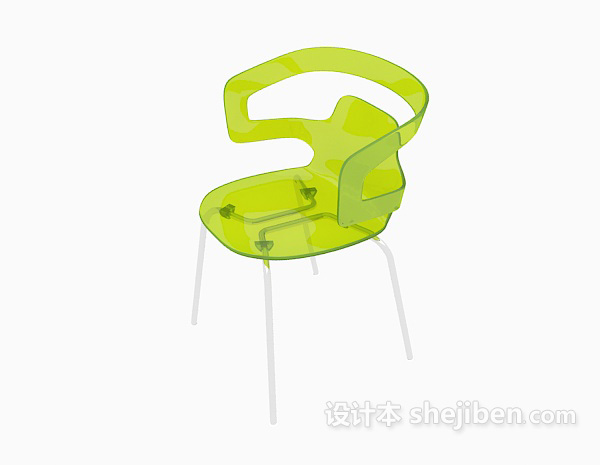 现代休闲塑料椅3d模型下载