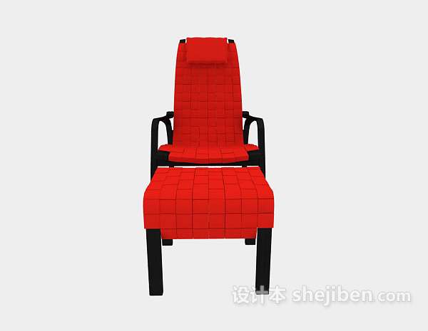 现代风格红色休闲椅凳3d模型下载