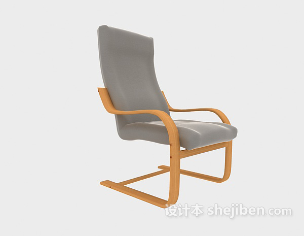 休闲木质躺椅3d模型下载