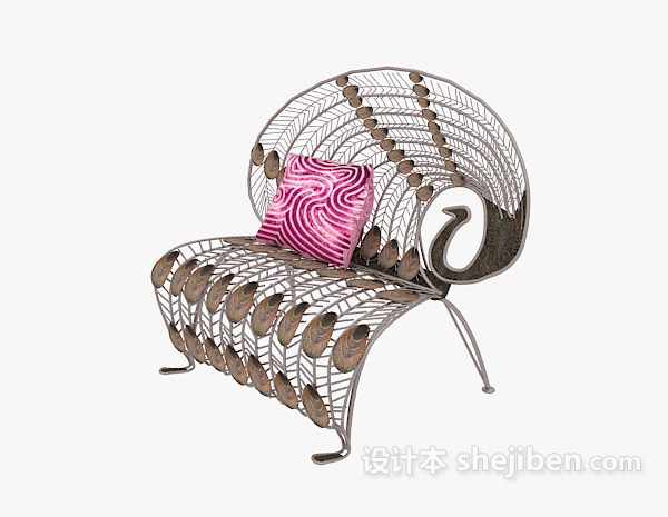 铁艺个性椅3d模型下载