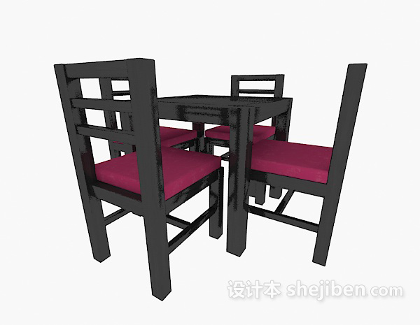 免费中式风格休闲桌椅3d模型下载